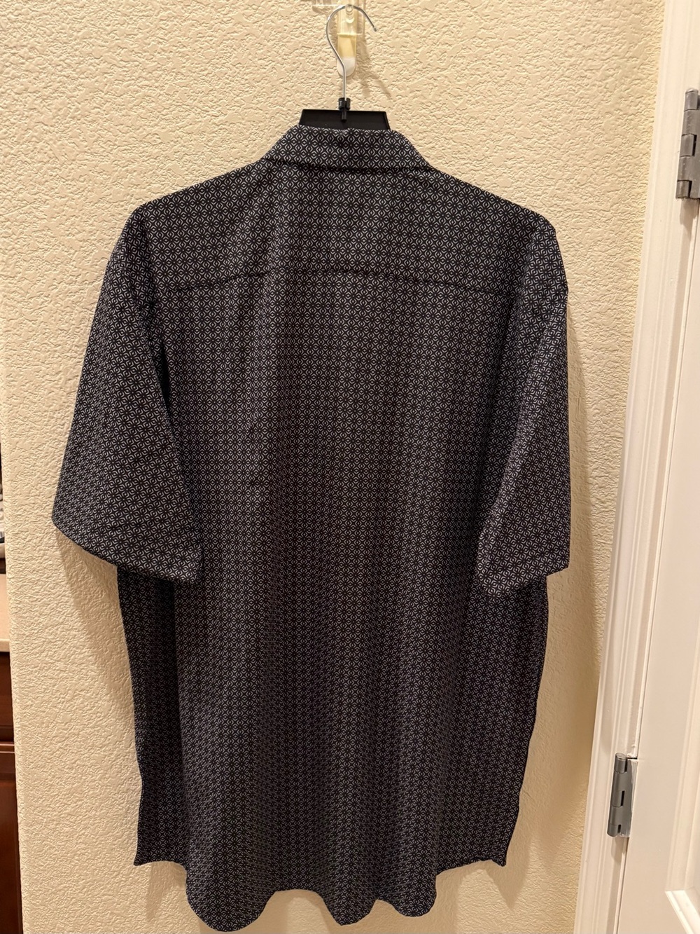 Pronto Uomo Men’s XLT Tall Black Geometric Short Sleeve Button Down NWT - Picture 5 of 6